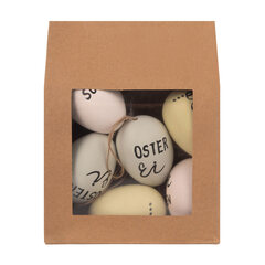 Preview: Ostereier Kunststoffeier "Statement" Osterdeko weiß/creme/mint 6 cm 