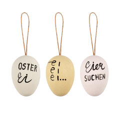 Ostereier Kunststoffeier "Statement" Osterdeko weiß/creme/mint 6 cm 