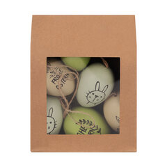 Preview: Ostereier Kunststoffeier "Statement" Osterdeko sand/grün/mint 6 cm 