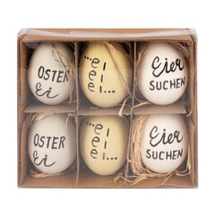 Preview: Ostereier Naturecht "Statement" Osterdeko weiß/creme/mint 6 cm 