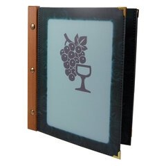 1x Folienkarte (PVC) grün mit Holzrücken 6 Seiten A5