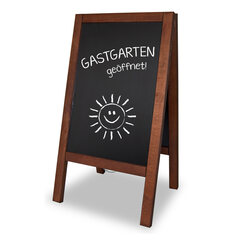 Preview: 1x Gehweg-Kreidetafel dunkelbraun wind- und wasserfest 65x118cm