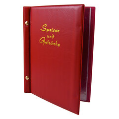 1x Speisekarte (PVC) "Speisen und Getränke" weinrot 8 Seiten A5