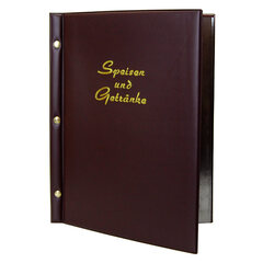 1x Speisekarte (PVC) "Speisen und Getränke" dunkelbraun 8 Seiten A4