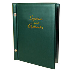 1x Speisekarte (PVC) "Speisen und Getränke" dunkelgrün 8 Seiten A5