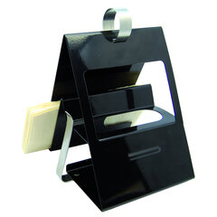 Preview: 5x 4 in 1 Tischaufsteller aus Edelstahl schwarz lackiert 12x18.2x14.5 cm (BxHxT)