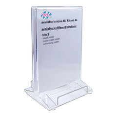 2x Tischaufsteller "3in1" aus Acrylglas A5