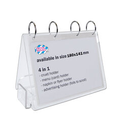 Tischaufsteller "4in1" aus Acrylglas 18x14.1cm 