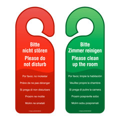 125x Türhänger Hotel rot / grün "Nicht stören / Zimmer reinigen"  7.8x21.2cm