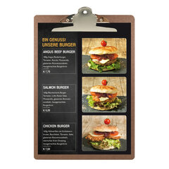 Preview: Speisekarte Tageskarte Klemmbrett Cocktailkarte Dessertkarte Bistro Restaurant