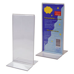 1x Tischaufsteller "T-Ständer" aus Acrylglas 7x15cm