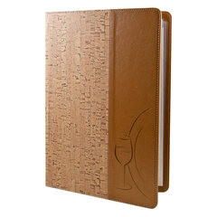 10x Speisekarte "Kork" mit Prägung "Teller und Glas" 8 Seiten A4