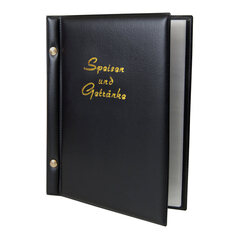 1x Speisekarte (PVC) "Speisen und Getränke" schwarz 8 Seiten A5