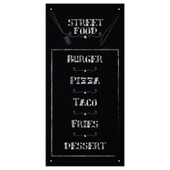 Preview: Wand-Kreidetafel ohne Rahmen schwarz 58x120cm 