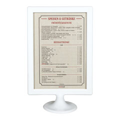 1x Tischaufsteller aus ABS weiss A5