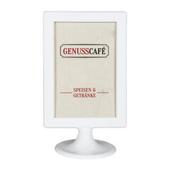 1x Tischaufsteller aus ABS weiss A6