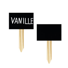 6x Kreidetafel mit Stecker PVC schwarz 12x7.5cm