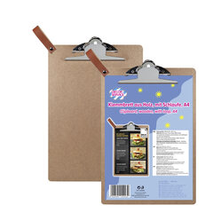 1x Klemmbrett aus Holz mit Schlaufe A4