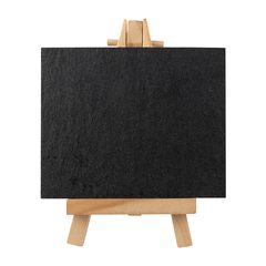 Mini-Staffelei mit Kreidetafel "Naturstein" aus Schiefer/Holz natur 8x10cm