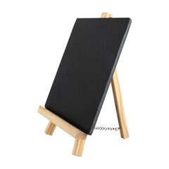 Preview: 12x Mini-Staffelei mit Kreidetafel "Naturstein" aus Schiefer/Holz natur 17,5 x 20cm