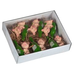 12x Glücksbringer "Schweinchen mit Flasche" ca. 3cm