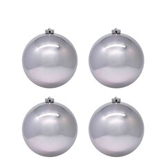 Preview: Weihnachtskugeln Christbaumkugeln aus Kunststoff silber Ø10cm 