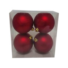 Preview: Weihnachtskugeln Christbaumkugeln aus Kunststoff rot matt Ø10cm 