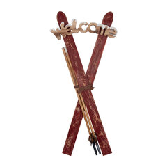 Ski "Welcome" Deko zum Hängen aus Holz 100cm 