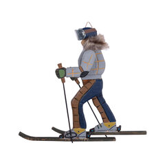 Skifahrer "Vintage" aus Holz Deko zum Hängen 31cm