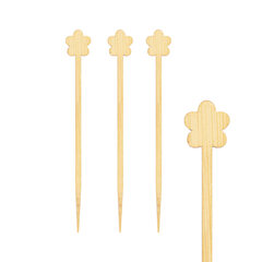 2400x Picker "Blume" aus Bambus 9cm