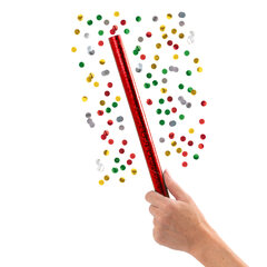 8x Konfetti Stab bunt-metallic 35cm schwer entflammbar