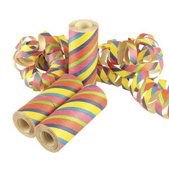 Preview: 1 Rolle Luftschlangen Jumbo Streifen aus Papie schwer entflammbar 15m