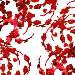 1x Metallkonfetti Rosen und Herzen Metallic rot 25mm 15gr.