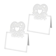 120x Tischkärtchen "Herzen" aus Papier 12.5x8cm