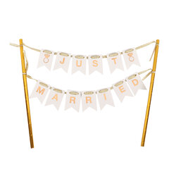 6x Tortenstecker Hochzeit Cake Topper 'Just married' ca. 28 cm