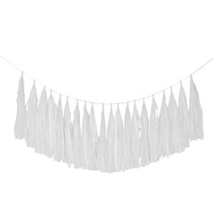 Tassel-Girlande aus Papier weiß 3m 