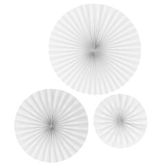 6x Rosetten Set weiß  Ø 30/40/50 cm 3 Stk.