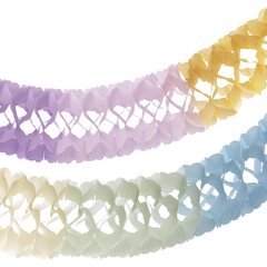 Preview: Girlande "Pastellfarben" aus Papier schwer entflammbar Ø17cm 3.6m 