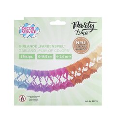Preview: Girlande "Farbenspiel" aus Papier schwer entflammbar Ø14.5cm 3.6m 