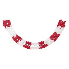 Girlande aus Papier rot/weiss schwer entflammbar Ø14.5cm 10m 