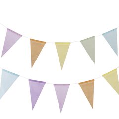 Preview: Wimpelkette "Pastellfarben" aus Papier schwer entflammbar 10m 