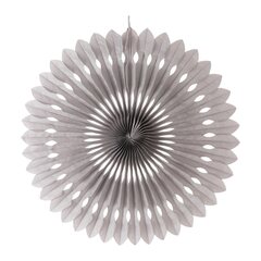 Rosette aus Papier schwer entflammbar silber Ø40cm 