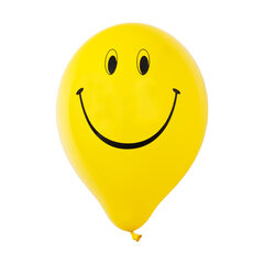 24x Luftballons "Smiley" gelb Ø25cm
