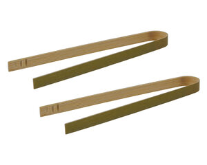 10x Fingerfood Zange aus Bambus 16cm