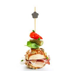 Preview: 200x Fingerfood Spieße "Blume" aus Bambus 12cm