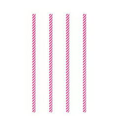 100x Trinkhalme aus Papier pink gestreift Ø6mm 21cm