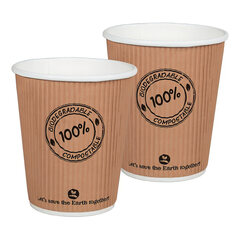 Preview: BIO Thermo Riffelbecher doppelwandig 200ml Ø8cm -10°C bis 100°C 