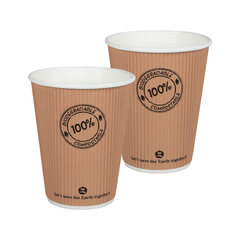 Preview: BIO Thermo Riffelbecher doppelwandig 250ml Ø9cm -10°C bis 100°C 