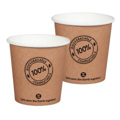 Preview: 100x BIO Pappbecher 100ml Ø6.2cm -10°C bis 100°C