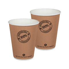 Preview: BIO Thermo Riffelbecher doppelwandig 300ml Ø9cm -10°C bis 100°C 